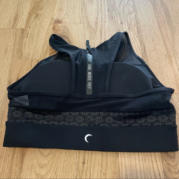 NEW Zyia ALL STAR BRA Black Flower size Medium.  Without Tags. High Impact style - Picture 3 of 6